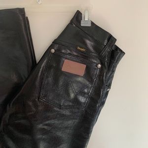 Wrangler straight leg faux leather pants